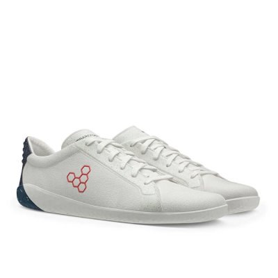 Vivobarefoot Women's Geo Court Eco Casual Shoes - White / Blue / Red USA [GUV241958]